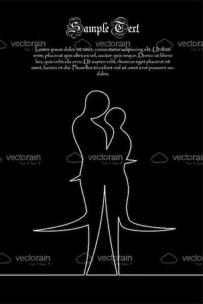 Illustrated Silhouette of a Couple Dancing with Sample Text